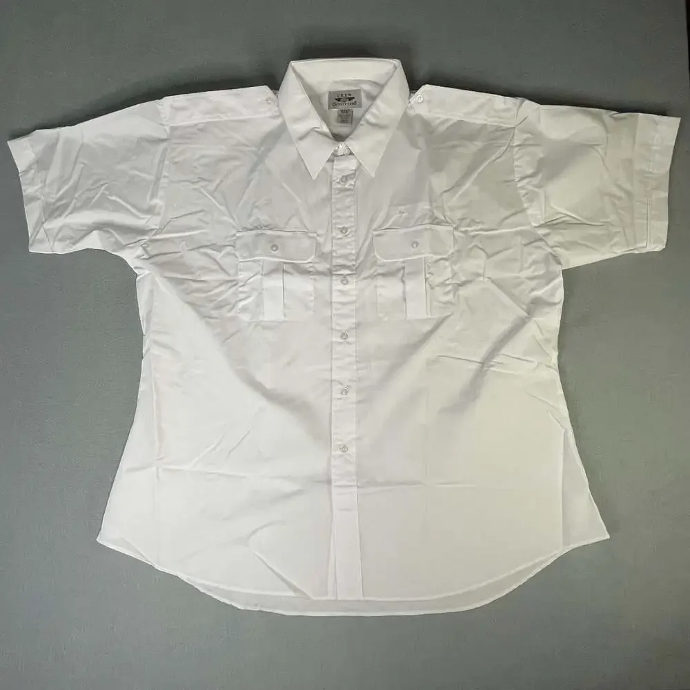 Crew Outfitters White Short Sleeve Fitted Uniform Shirt Men’s size 19.5S